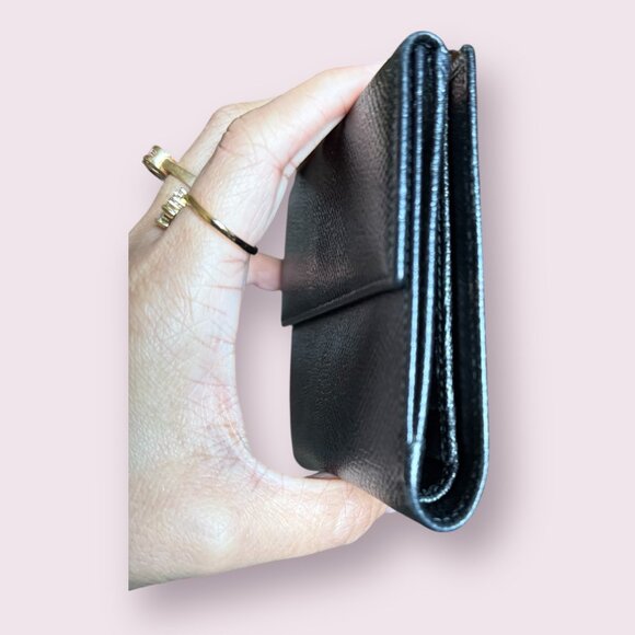 BVLGARI Black Leather Compact Wallet - Picture 4 of 6